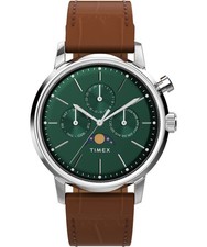 Timex Marlin Moonphase Braun Herren Armbanduhr TW2W51000