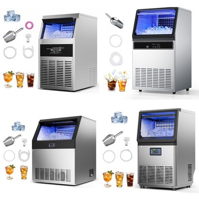 Uimoso 80/100/130/160/200/360lbs Commercial Ice Maker Built-in Ice Cube Machine