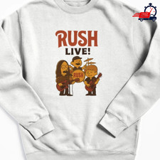 Rush x Peanuts Retro Sweatshirt Geddy Lee Alex Lifeson Neil Peart Band Vintage