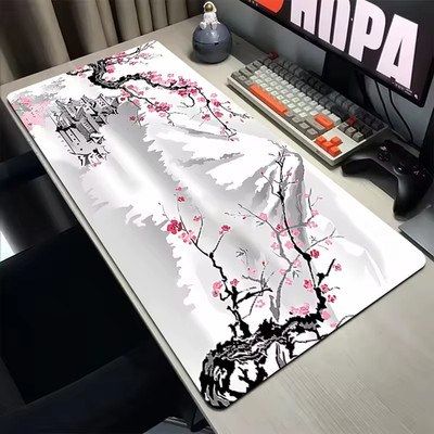 Gaming-Mauspad Sakura Japanisches Gaming mousepad weiß schwarz
