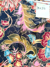 Quilting Fabric 30 X 30 Black Back-round with Flowers