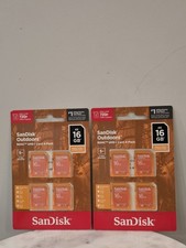 SanDisk Outdoors SD UHS-I Card 16GB 4-Pack LOT OF 2 Brand New Sealed