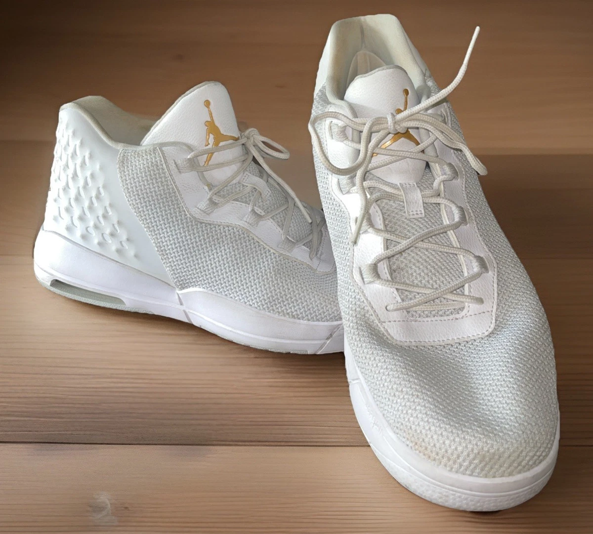 Air Jordan Academy Shoes Mens Size 12 White Sneakers Casual 8445 15 116 Air Jordan Academy Youth White Gold Logo High | Mercari main image 3