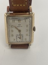 Gorgeous Vintage Omega Art Deco Tank Watch 1948 14k GF Omega Strap/clasp Runs!