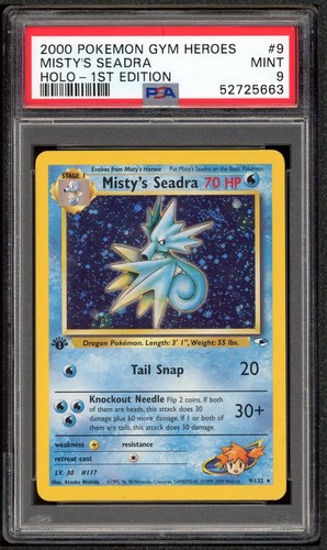 Misty's Seadra (1st Edition) graded PSA 9 for sale on eBay