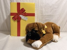 Steiff Bobby the Boxer Dog with Button In Ear Tags Germany Plush W/ Box