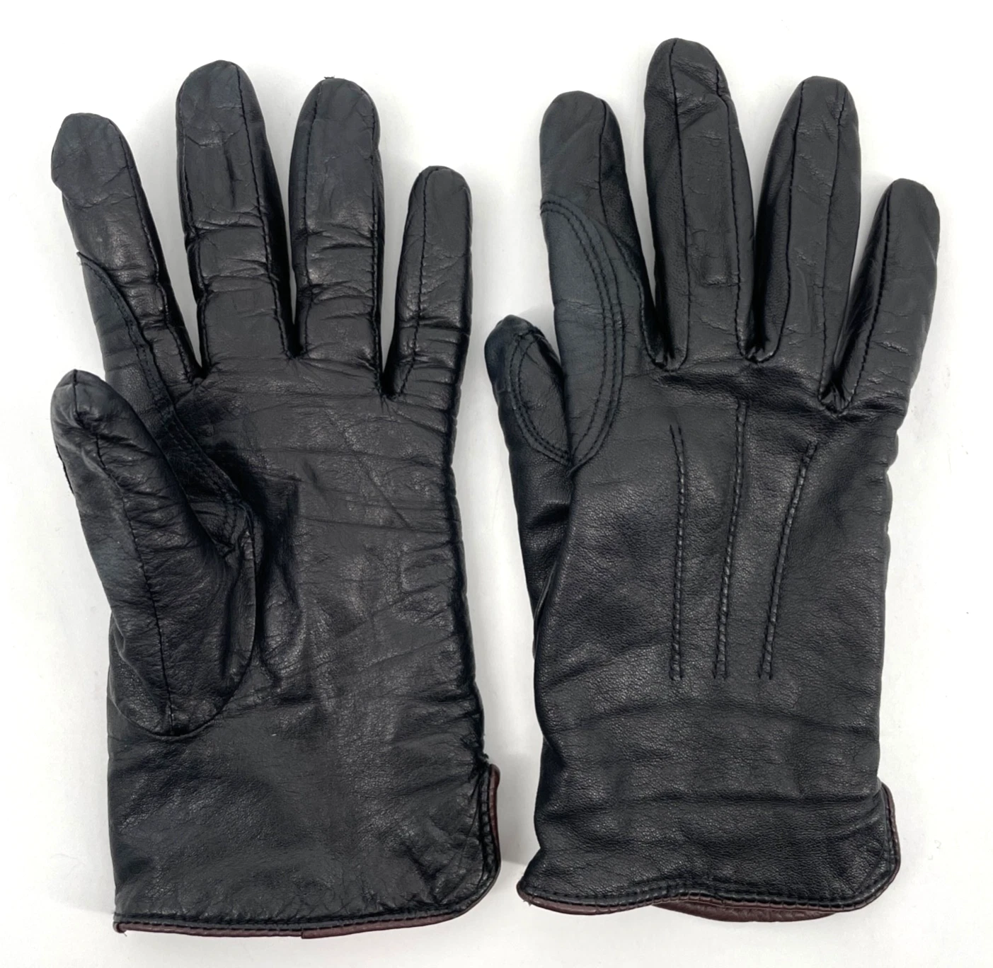Men's Small Thinsulate Black genuine Leather Lined Glove calfskin Thermainsulate