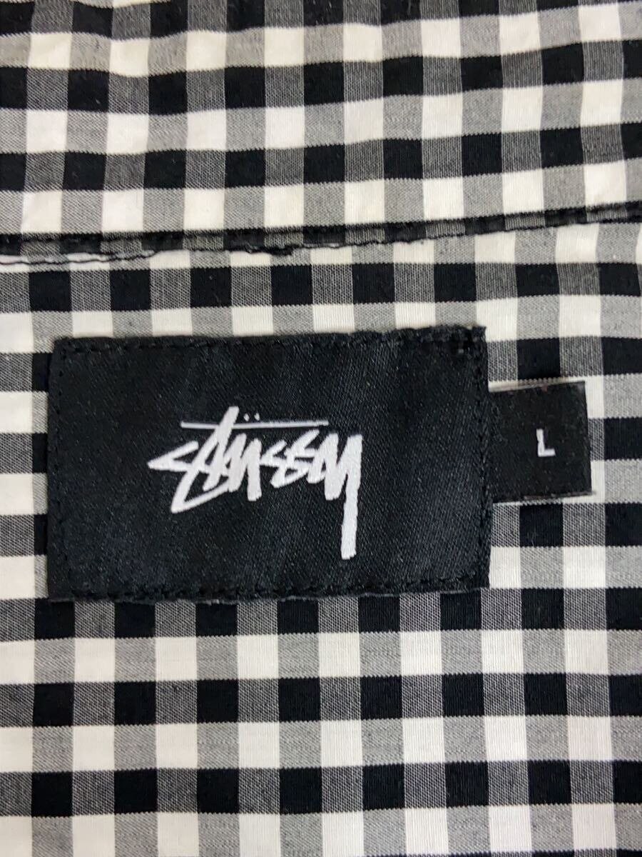 STUSSY Long Sleeve Shirt, Size L, Cotton, Black Check thumbnail 3
