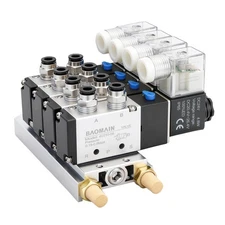 4 Integrated Solenoid Valve 4V210-08 DC 24V Single Head 2 Position 5 Way with
