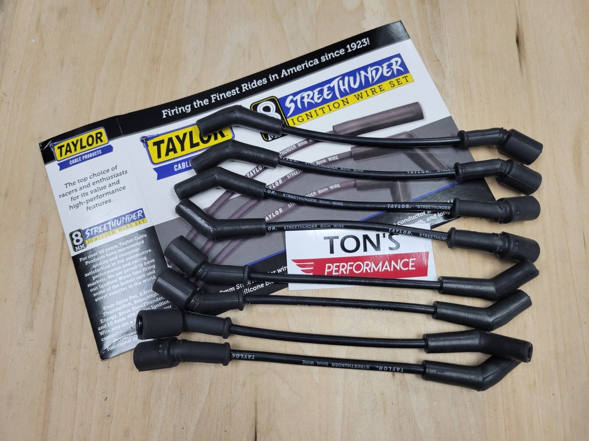 Taylor Cable Spark Plug Wire Set StreeThunder SBC 8mm Black 51046 Taylor Cable Spark Plug Wire Set StreeThunder SBC 8mm Black 51046