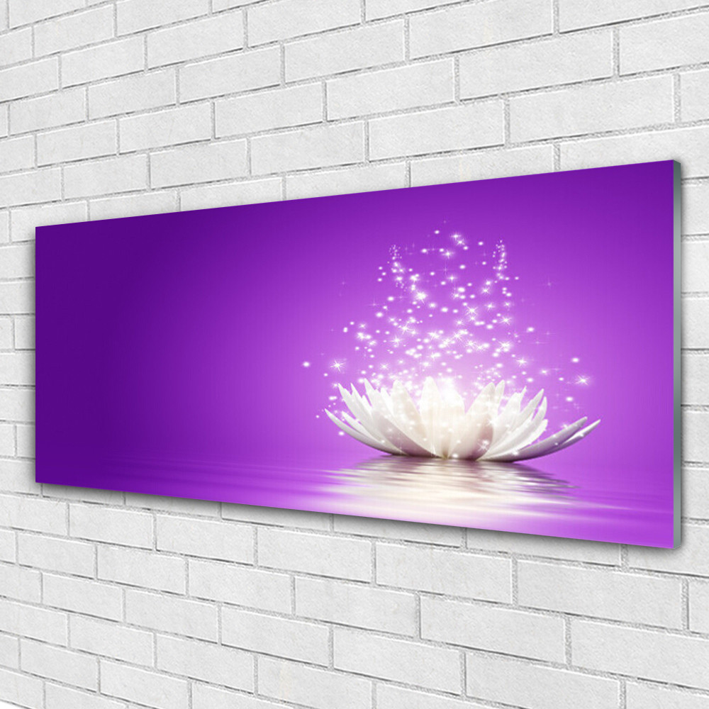 Tableau murale Fleur De Lotus 125x50 cm, impression sous verre Tulup pour salon