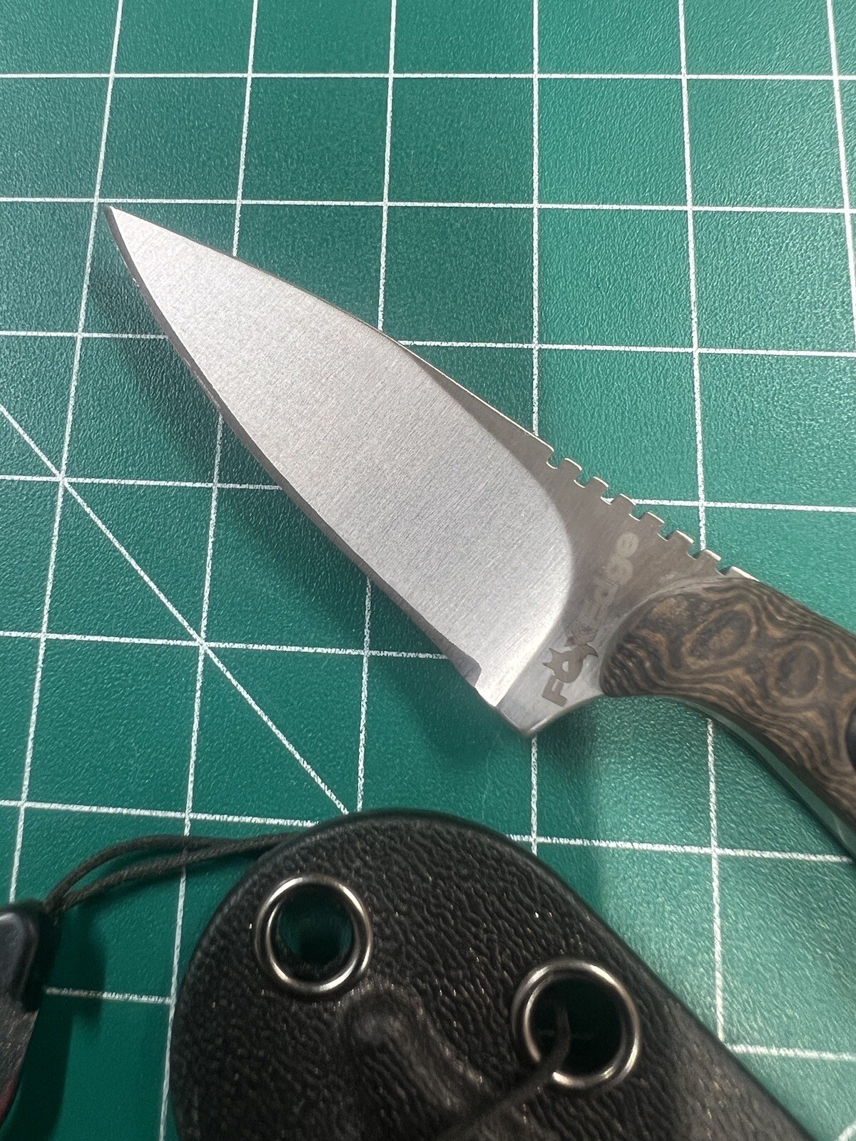 Fox Edge Dagger Neck Knife Full Tang Kydex Buckle Sheath G10 FE006 5 1