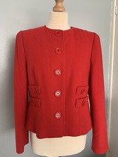 Tailored Viyella Red Wool Cashmere Mix Jacket Lined Size 14 Bnwot Rrp £159