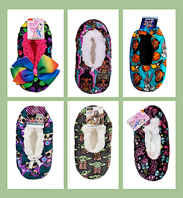 Fuzzy Babba Slipper Socks Girls Boys Sizes Kids Shoe Size S/M 8-13, M/L ...