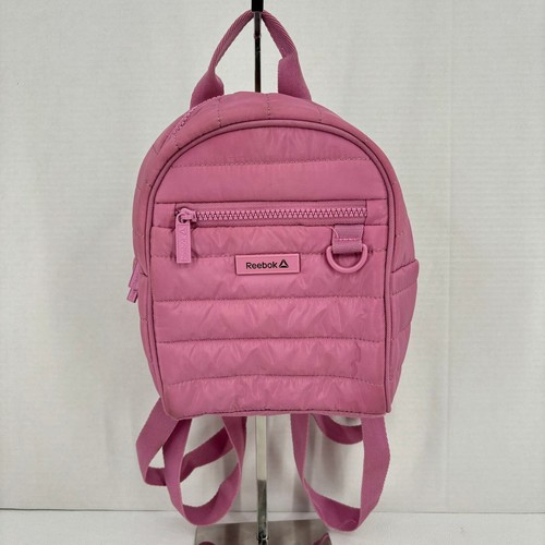 Reebok Luna Quilted Mini Backpack with Coin Pouch Clip On Dusty Pink - Picture 7 of 12