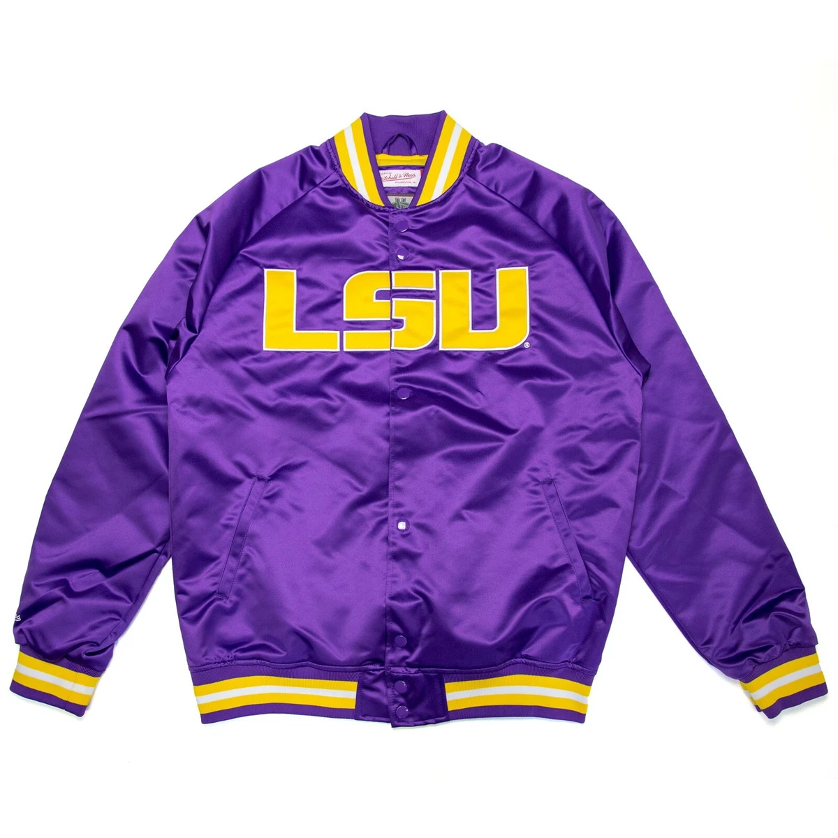 Mitchell And Ness Lightweight Satin Jacket Lsu Lousiana State University Tigers