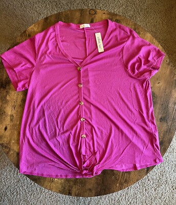 Urban Rose. Plus Size Women s Top 3x Short Sleeve! Magenta!
