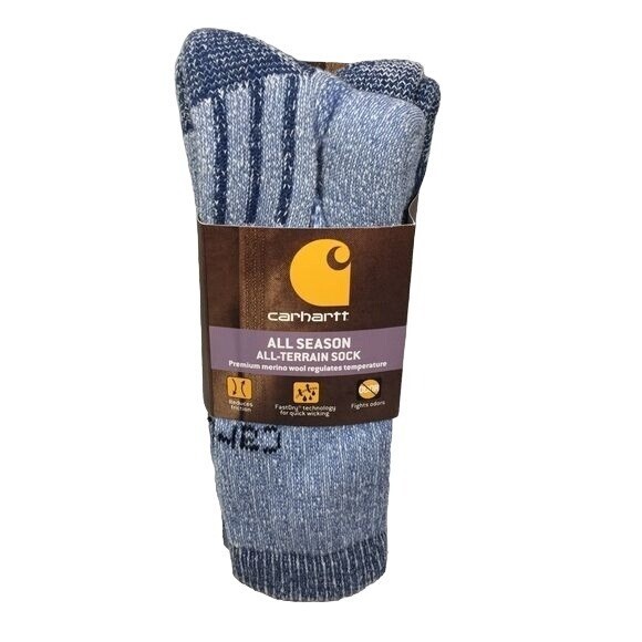 Carhartt All Season All-Terrain Socks Pairs Sock Size Medium Shades of  Blues