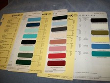 1956 Chrysler & Imperial Acme car Paint Chips set- chips & mixing info-excellent