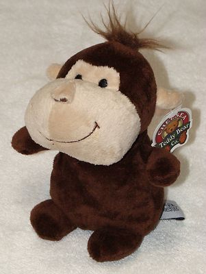 Chelsea Teddy Bear Co Plush Monkey Brown Tan Stuffed Animal Soft Toy 6''