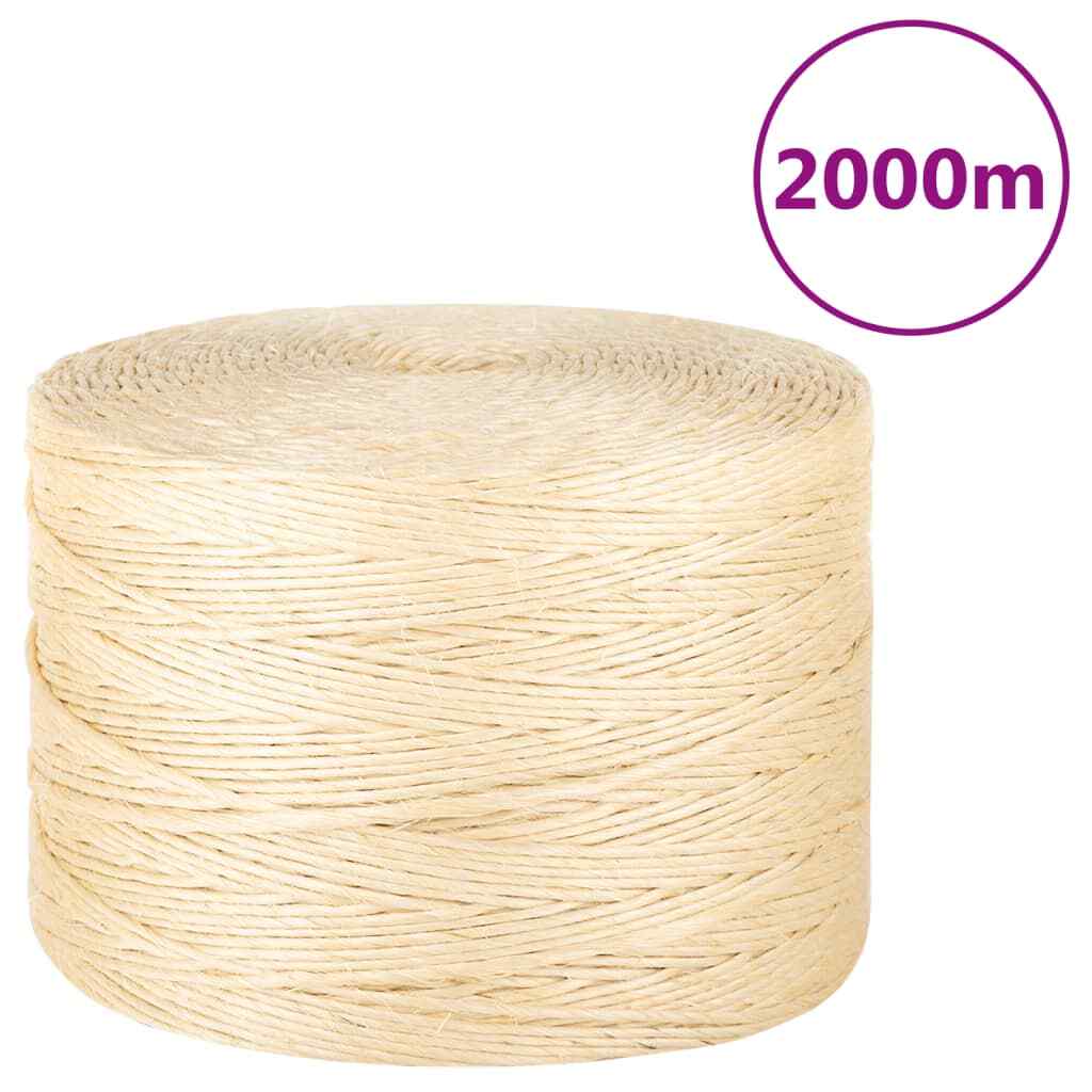 Corda per Tiragraffi Gatti 3mm 2000m: Sisal Naturale vidaXL Alta Tenuta