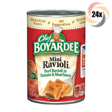 24x Cans Chef Boyardee Mini Beef Ravioli In Tomato Meat Sauce Pasta 15oz