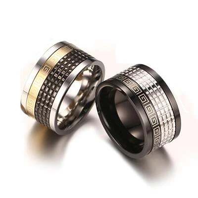 Herren Ring silber schwarz gold 750 Gold 18 Karat vergoldet Edelstahl R2839L - Bild 1 von 3