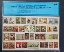 Vintage Merrimack Publishing Miniature Book Cover sheet 20 Antique dollhouse NEW