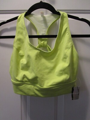 FREE PEOPLE LIGHTNING SYNERGY CROP KEY LIME GREEN SPORTS BRA  SIZE SMALL   NEW