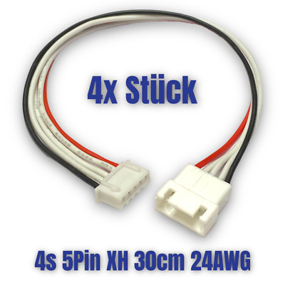 4x 4S 5Pin Balancerkabel Verlängerung Ladekabel JST-XH 30cm Lipo Akku 14,8V XH