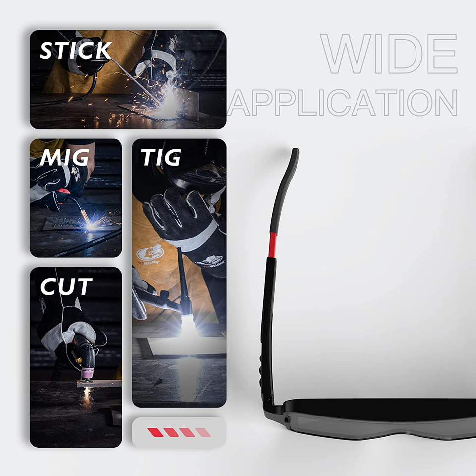 True Color Solar Powered Auto Darkening Welding Goggles, 2 Sensors