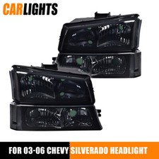 Smoked Corner Headlights Signal Bumper Lamp Fit For 03-07 Chevy Silverado