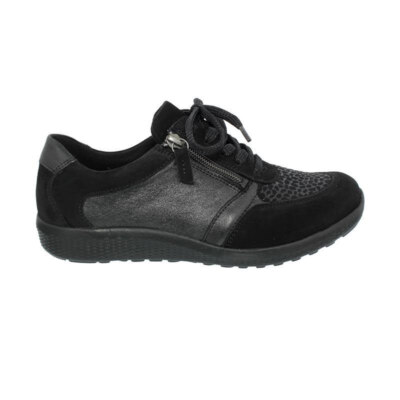 Waldläufer M-IRA Halbschuh, Denver Bronx Giraffestretch, schwarz, OrthoTritt, We