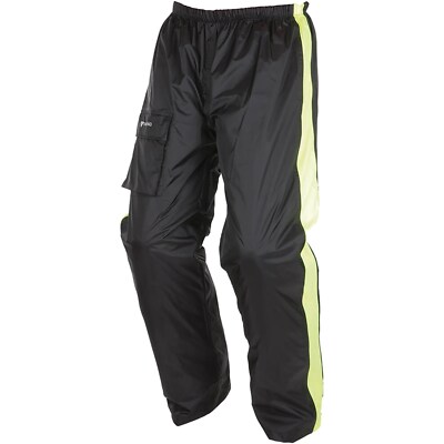 Motorcycle Rain Pants Waterproof 4XL - Modeka AX-Dry - Black-Fluorescent Yellow
