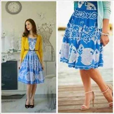 Anthropologie Plenty by Tracy Reese Azure Blue White Lace Dress Sz 2