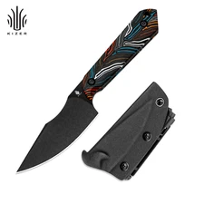 Kizer Mini Harpoon Drop Point Pocket Fixed Knife 3V Blade G10 Handle With Sheath