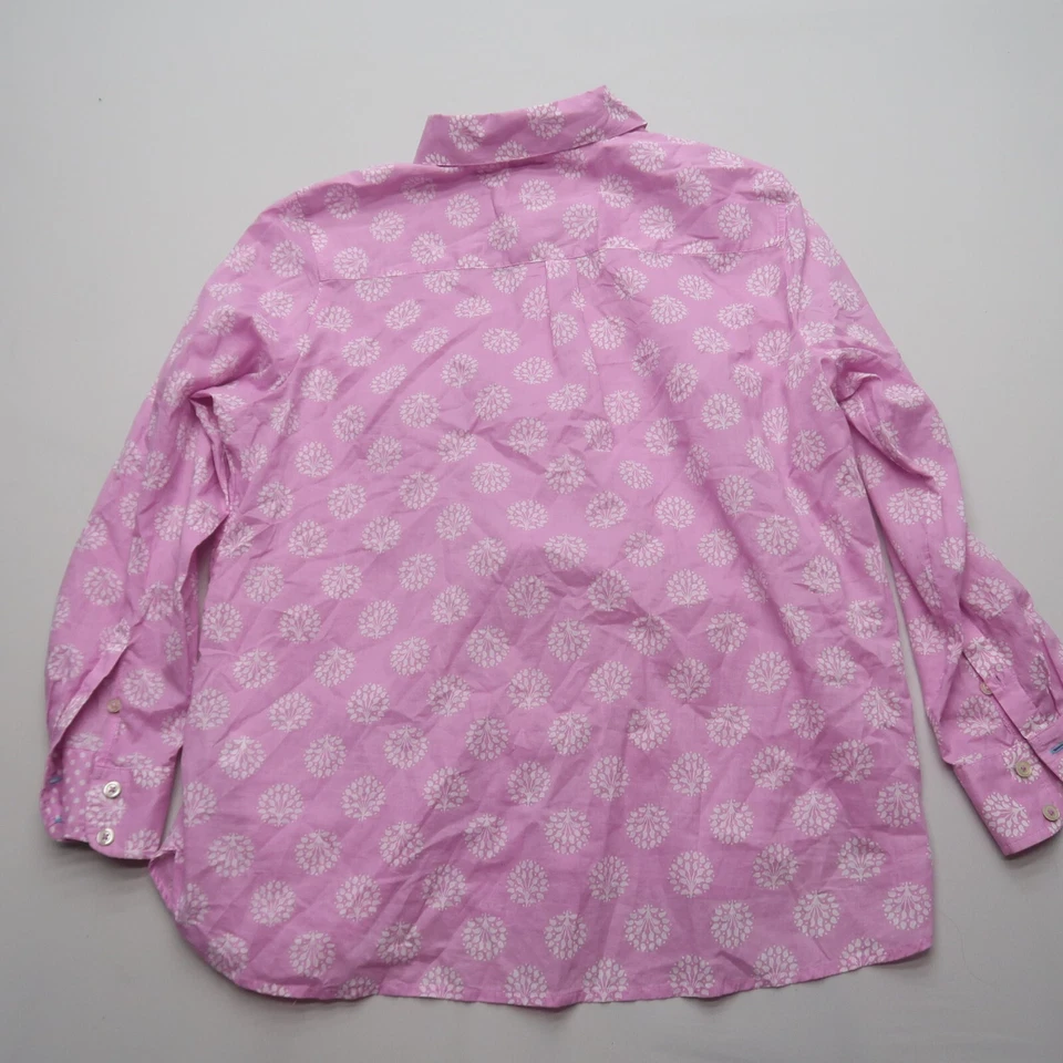 Camisa de pijama Talbots para mujer talla 1X rosa con cuello abotonado 100 % algodón pijamas Foto 2 de 4