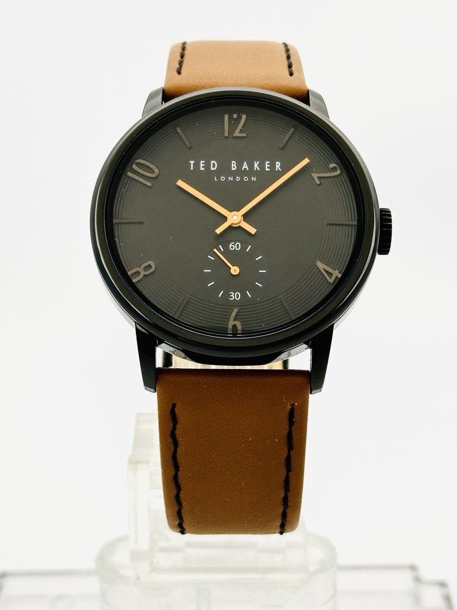 Ted Baker Daniel TE50374003 Black Dial Brown Leather Strap Watch 