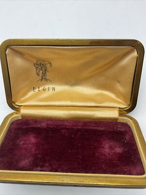 Vintage Elgin Watch Burgundy Clamshell Box | eBay