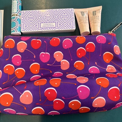 Clinique + Jonathan Adler Make Up Bag Eye Shadow Punch Pop Lipstick Moist Surge