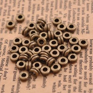 100Pcs Tibetan Silver/Gold/Bronze Rings Spacer Beads Jewelry Findings 6MM CA3039