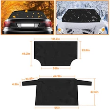 Car Windshield Snow Cover Front & Rear Magnetic Winter Ice Frost Guard Protector