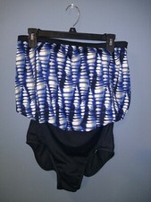 Maxine of Hollywood One Piece Swimsuit Size 10 Blue Black