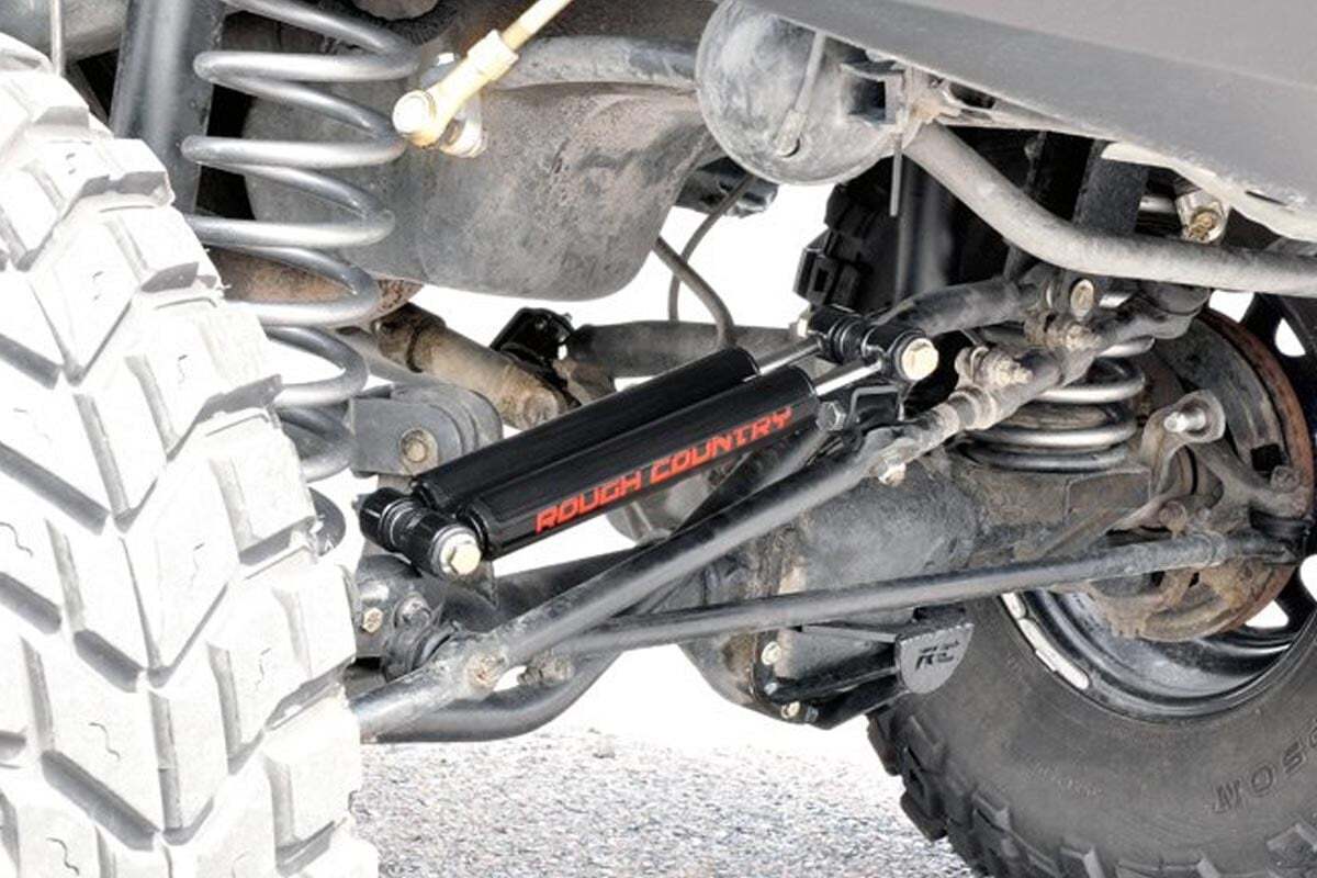 Rough Country Dual Steering Stabilizer for 97-06 Jeep TJ/XJ/MJ