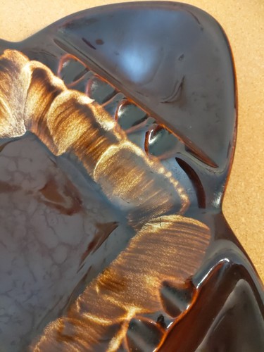 Vtg Pfatlzgraff Brown Drip Ashtray #618 - Picture 4 of 10