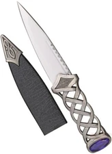 Celtic Irish Scottish Knife Sgian Dubh Dirk Dagger Knot Work Blue Jewel Gift Box