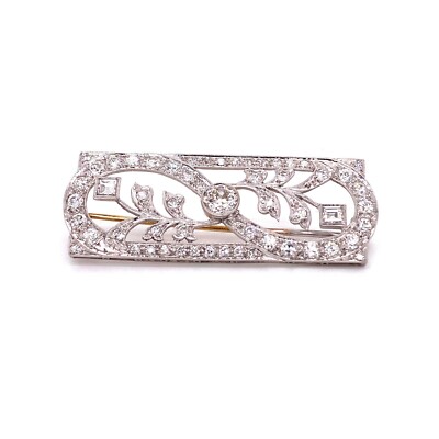 Marvelous Leaf Design With 3.1CT Single Cut Cubic Zirconia Simple Wedding Brooch