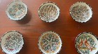 Set Nakkas Cini Turkish Six Ceramic Dipping Bowls Flower Design Hand Painted
