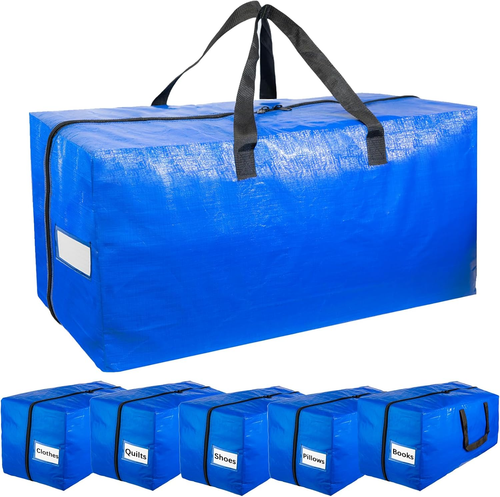 Extra Large Moving Bags with Strong Handles, 6 Pack Heavy Duty Storage Bags with - Picture 8 of 12