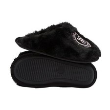 Victoria's Secret NWT Closed-Toe Faux Fur Slippers In Black Size M